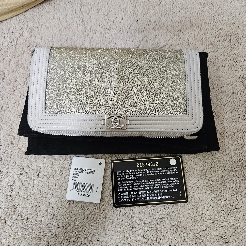 Chanel Metallic Galuchat Stingray Wallet - Picture 1 of 1